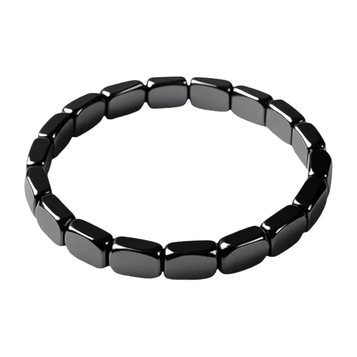 Men's Fashion Hematite Geometric Beaded Unisex Elastic Trend Bracelet