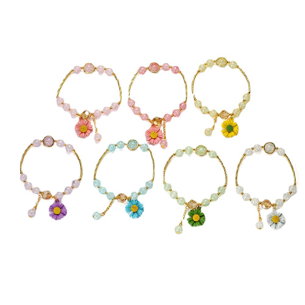 Children's Little Daisy Hot Flower Crystal Cartoon Bracelets