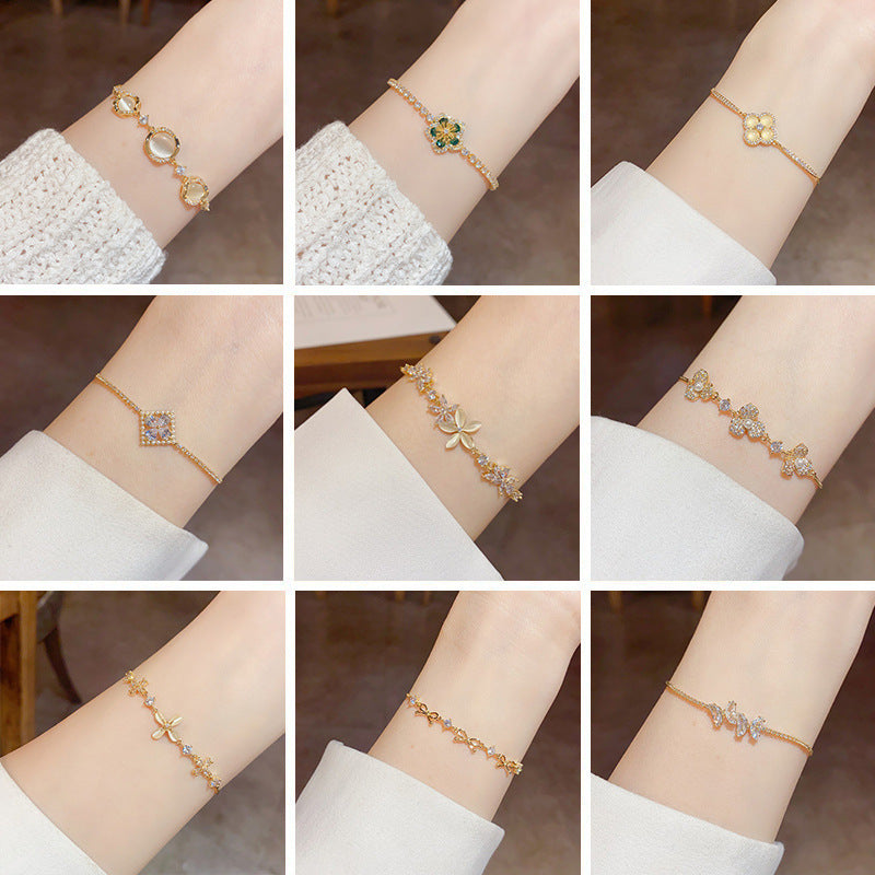 Women's Minority Fashion Unique Personality Trendy Zircon Light Bracelet
