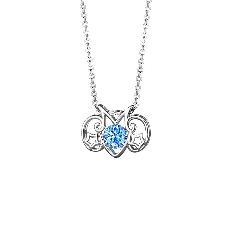 Women's Constellation Sterling Sier For Design Light Luxury Navy Blue Necklace