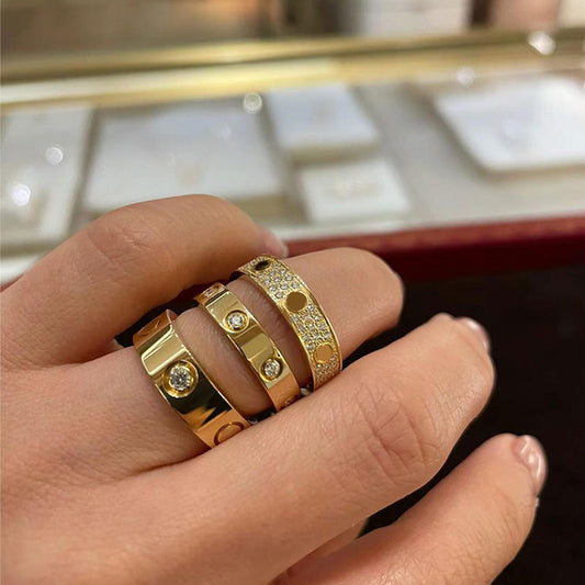 Women's & Men's Version Card Home Starry Couple Nail Narrow Rings