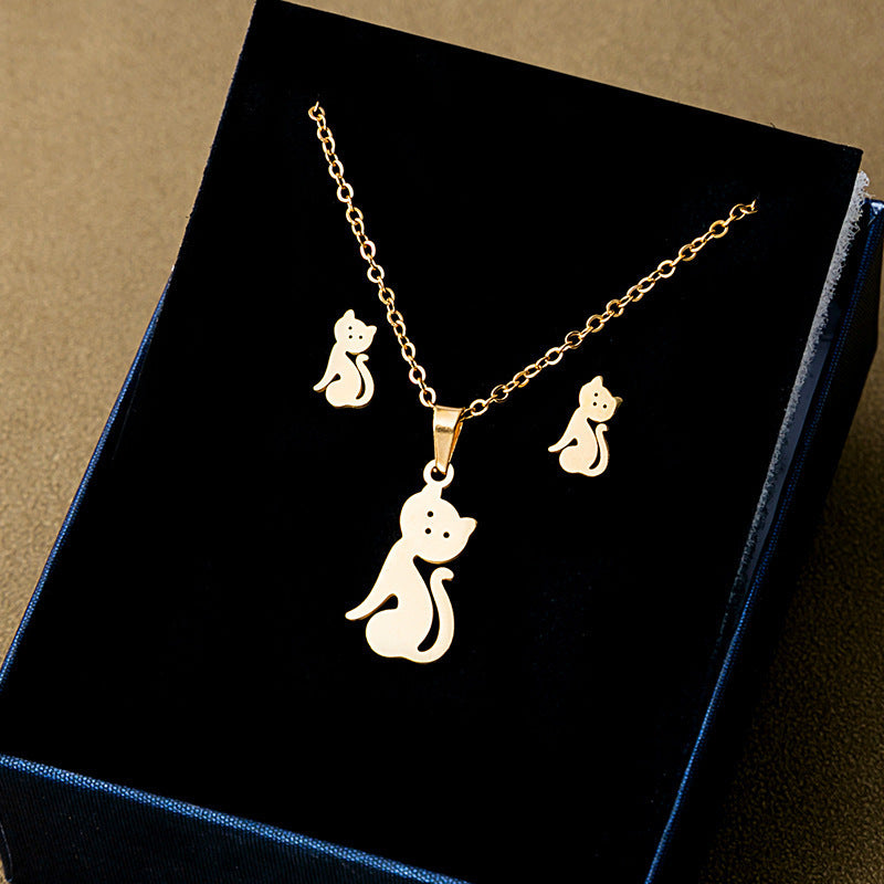 Stainless Steel Design Fashion Suit Metal Style Geometric Heart Necklaces