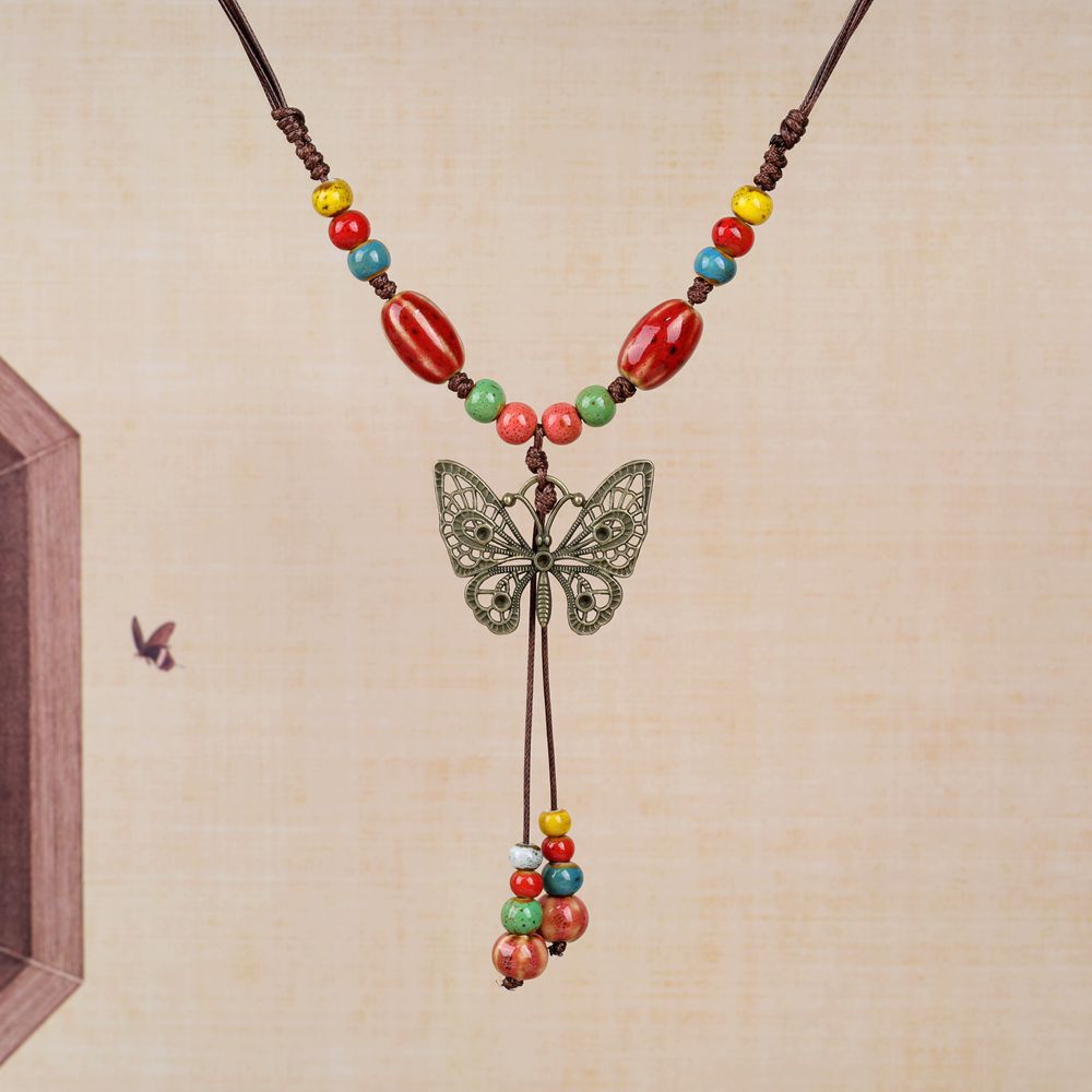 Chinese Ethnic Style Butterfly Niche Ancient Necklaces