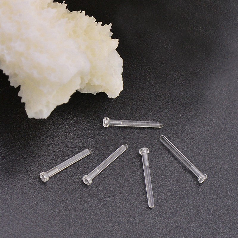 Plastic Auricular Needle Flat Ear Transparent Stud Earrings
