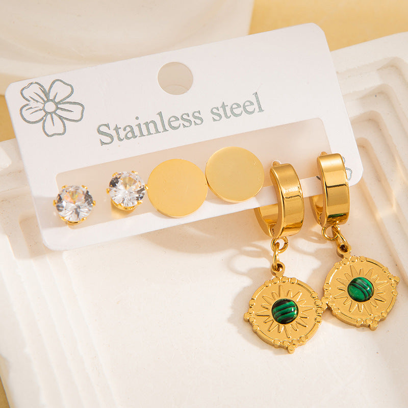 Titanium Steel Ear Exquisite Small Gold-plated Earrings