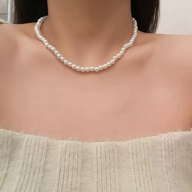 Women's Style Stringed Pearls Clavicle Chain Imitation Necklaces