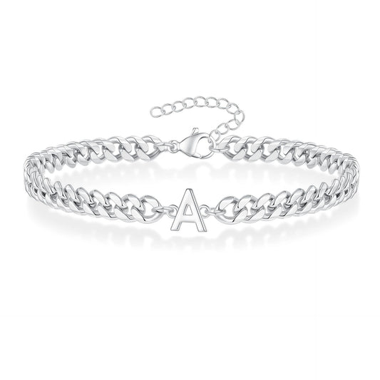 Men's English Initial Letter Stainless Steel Couple Bracelets