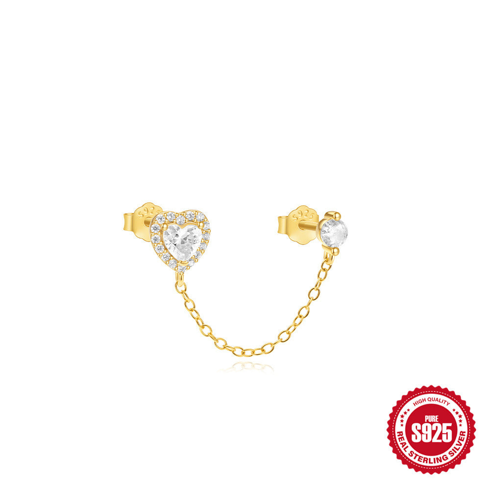 Star Tassel Moon Shape Studded With Water Drop Zircon Earrings