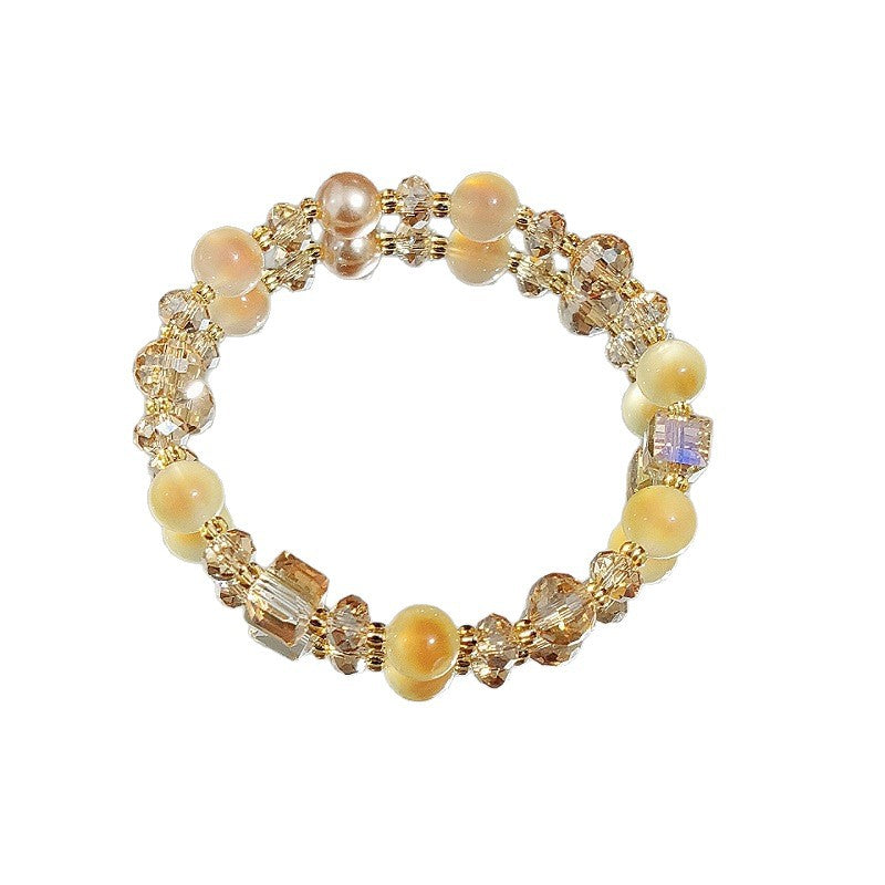 Sugar Heart Agate Light Luxury Zi Elegant Crystal Sweet Young Bracelet
