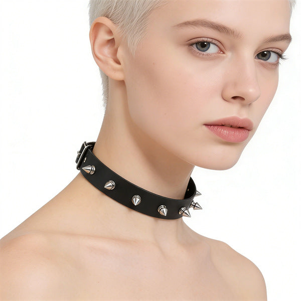 Punk Black Leather Unisex Dark Series Metal Chain Pendants