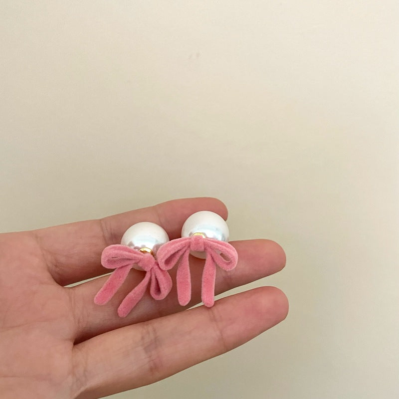 Bow Double-sided Simple Fashion Sweet Cute Earrings