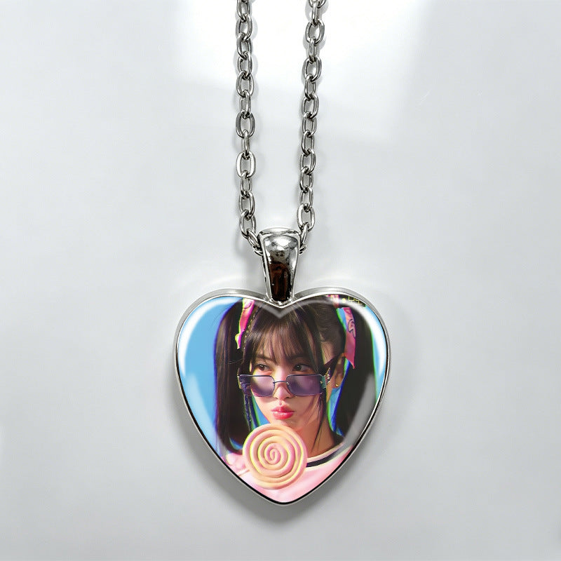 Love Alloy Korean Group Support Heart Sweet Beauty Fans Clavicle Necklaces