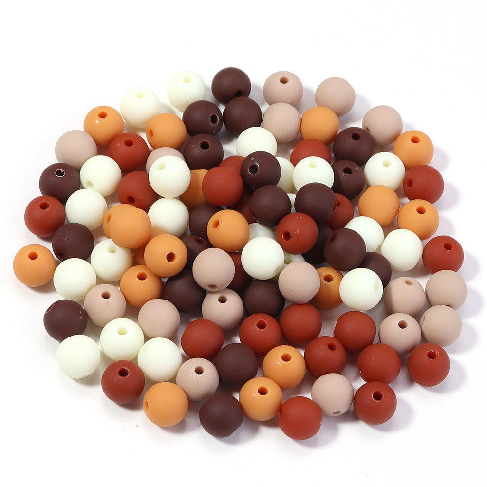Creative Rubber Round Beads Effect Paint Jewelry Accessories