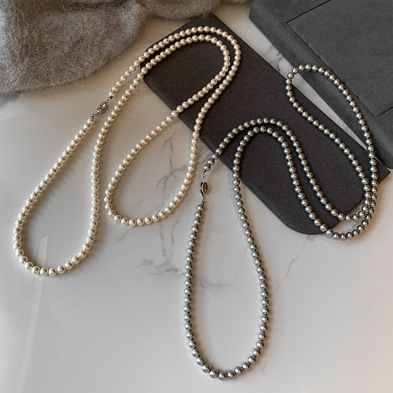 Women's Circle Pearl Lengthened Sweater Chain Light Luxury High-grade Double Necklaces