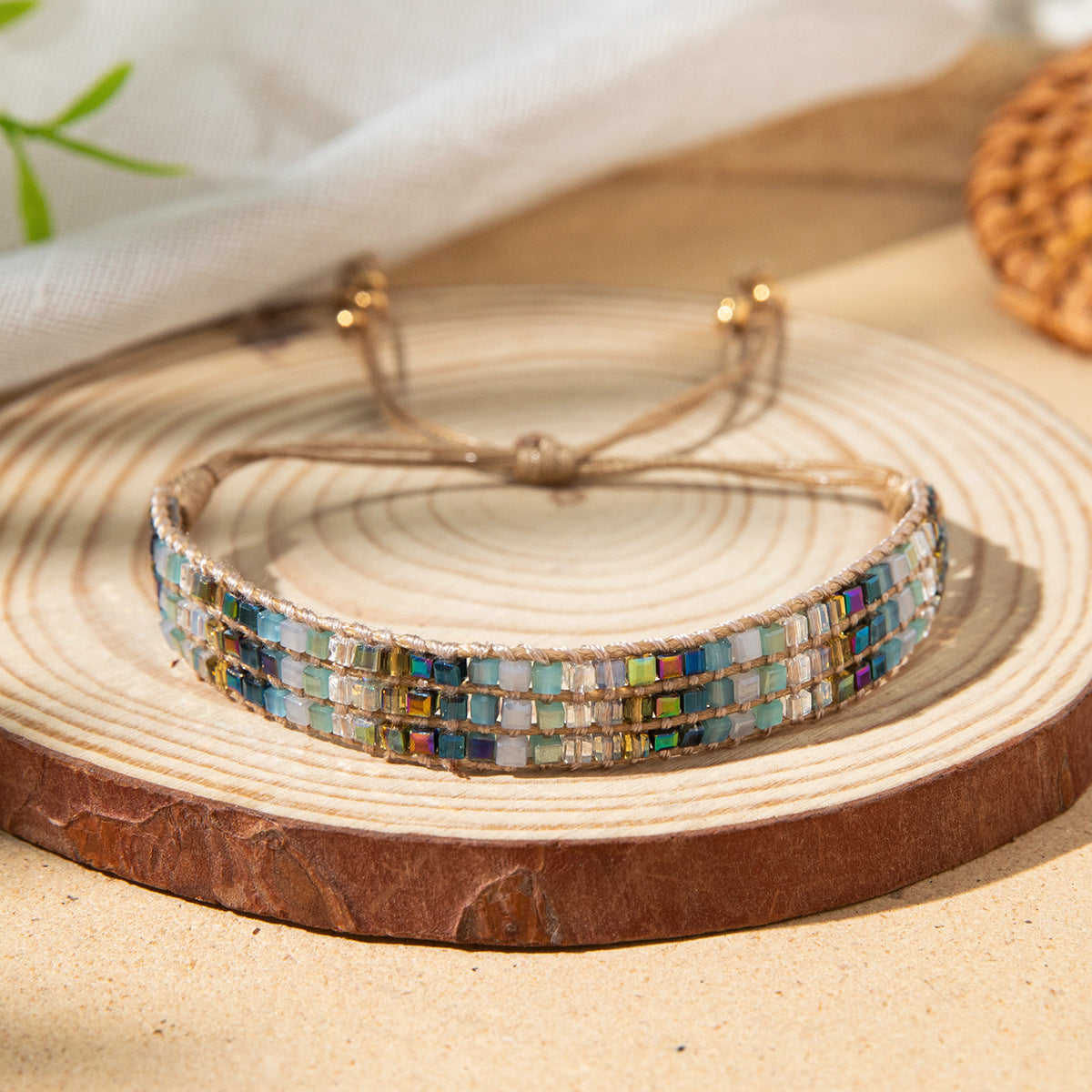 Women's Design Hand-woven Adjustable Bead Carrying Strap Bracelet