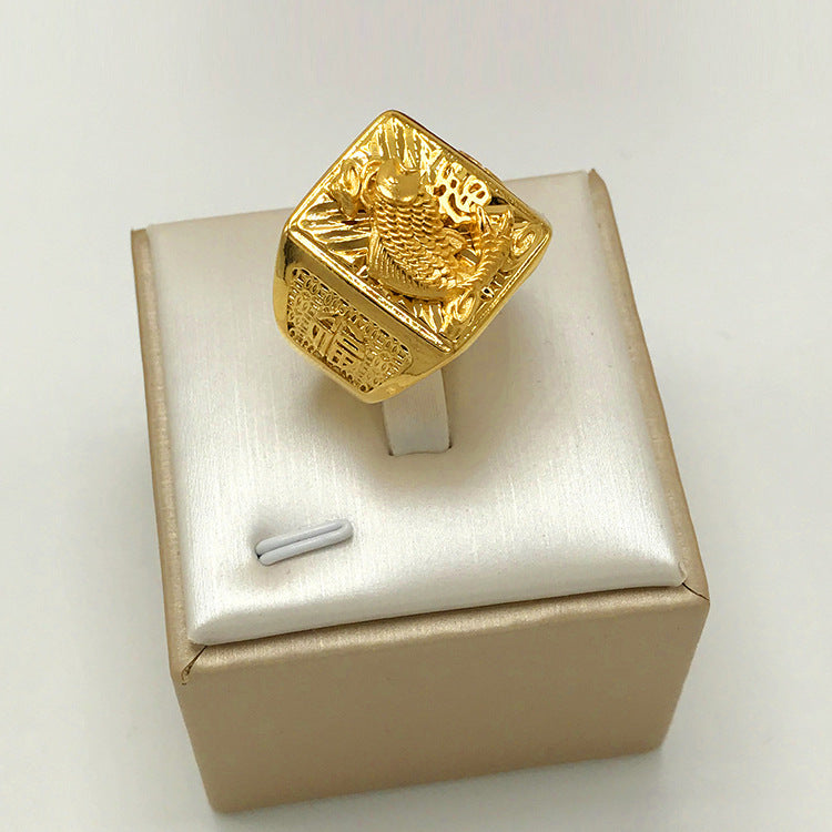 Men's Of Alluvial Gold Glossy Starry Meteor Rings