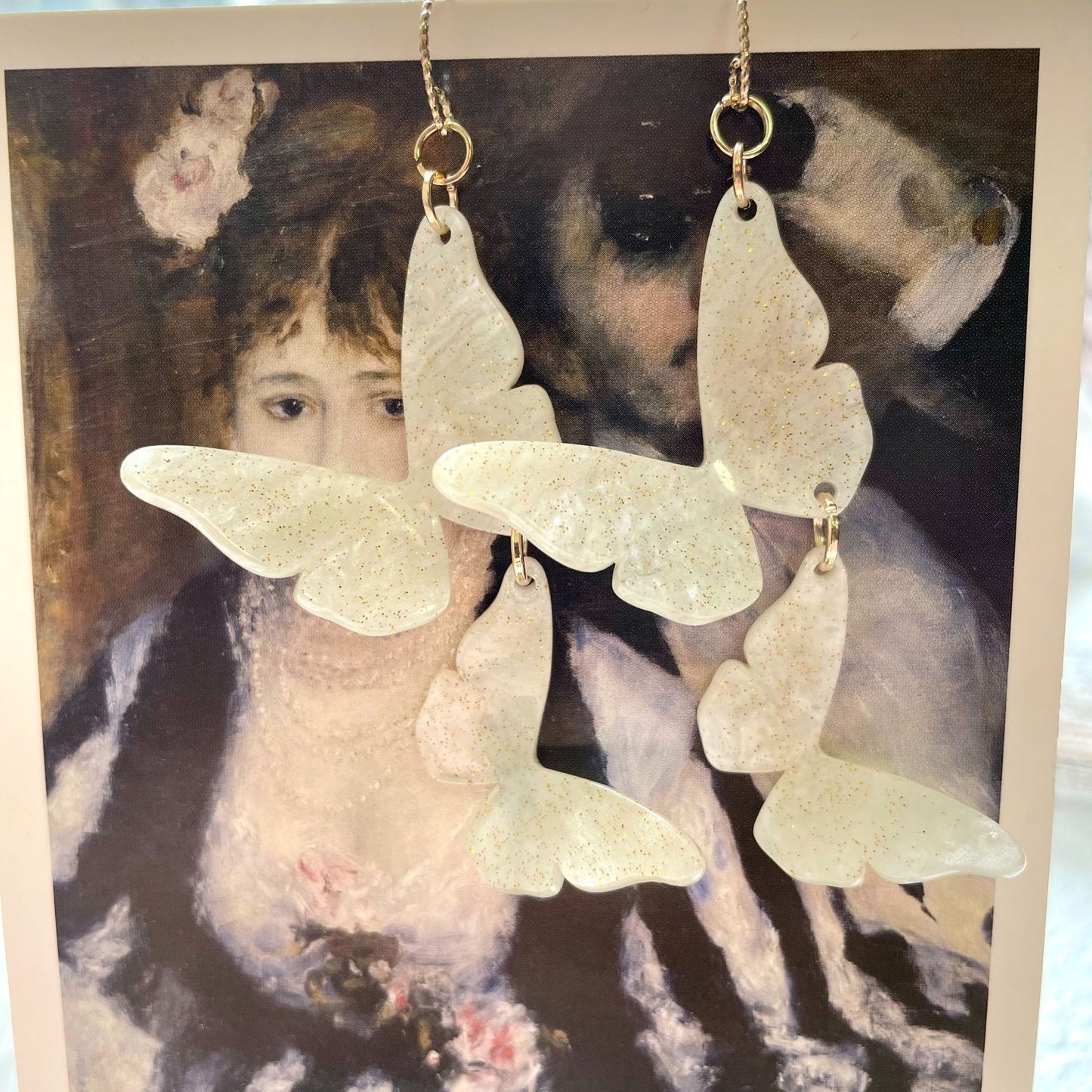 Micro Flash Fairy Butterfly White Three-dimensional Fantasy Magic Color Earrings
