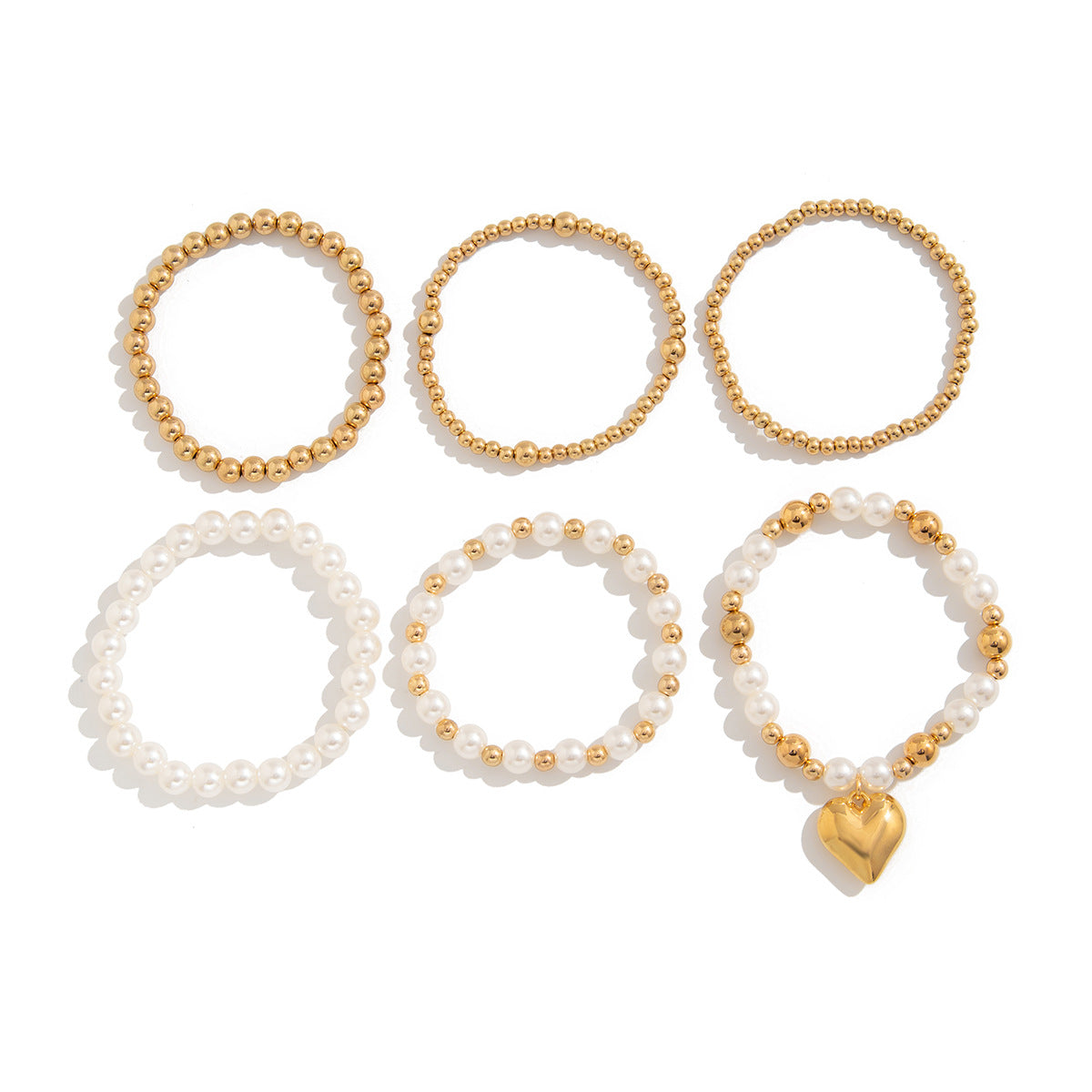 French Beaded Love Simple Imitation Pearl Bracelets