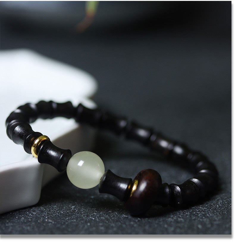 Women's & Men's Blackwood Bamboo Beads Wooden Cultural Artifact Bracelets