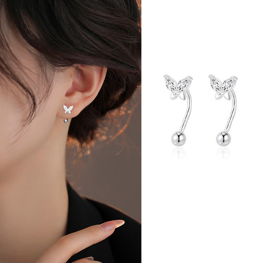 Butterfly Tightening Buckle Elegant Zircon Dancing Screw Beads Ear Hook
