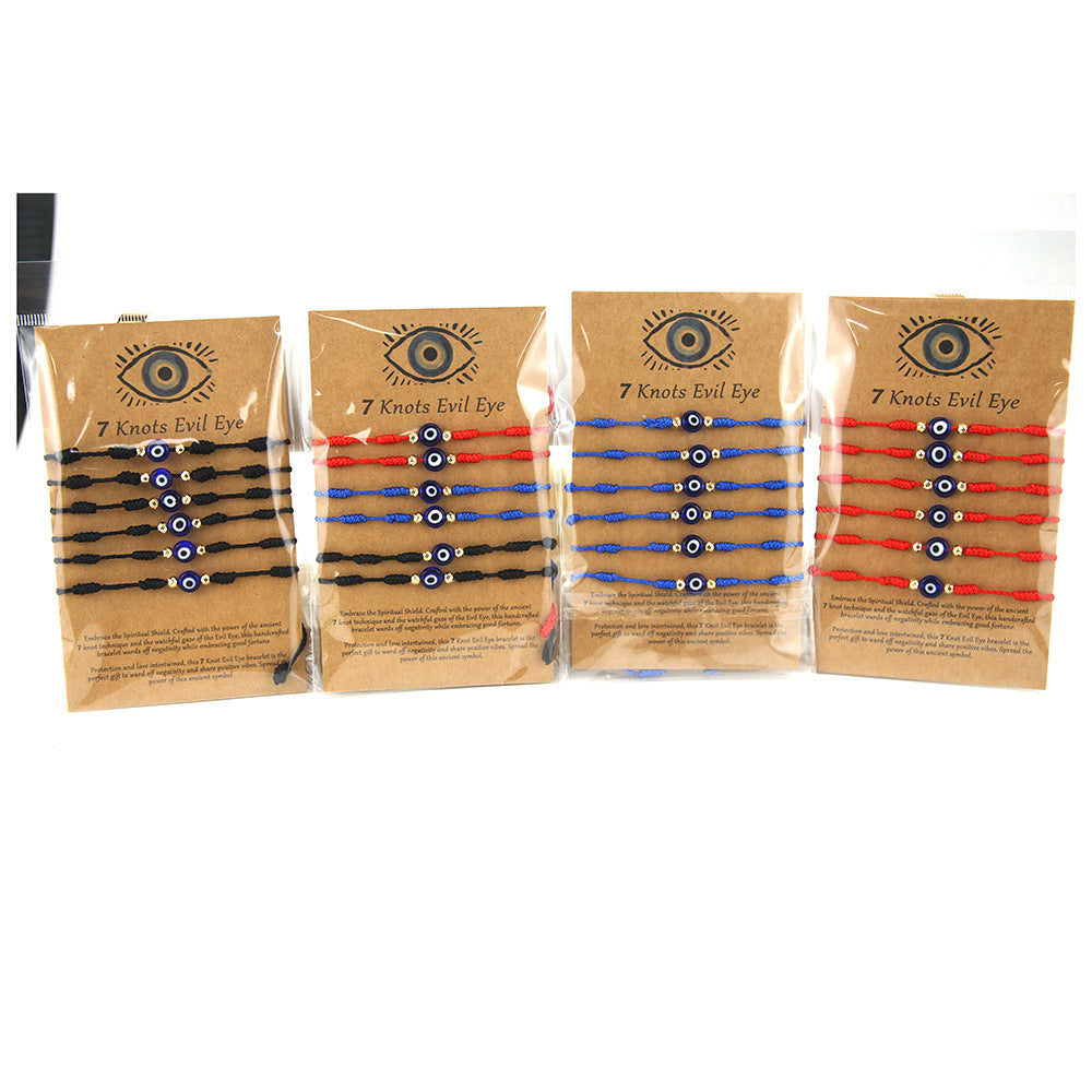 Devil's Eye Red Rope Woven Sets Of Cards Adjustable Couple Bracelets
