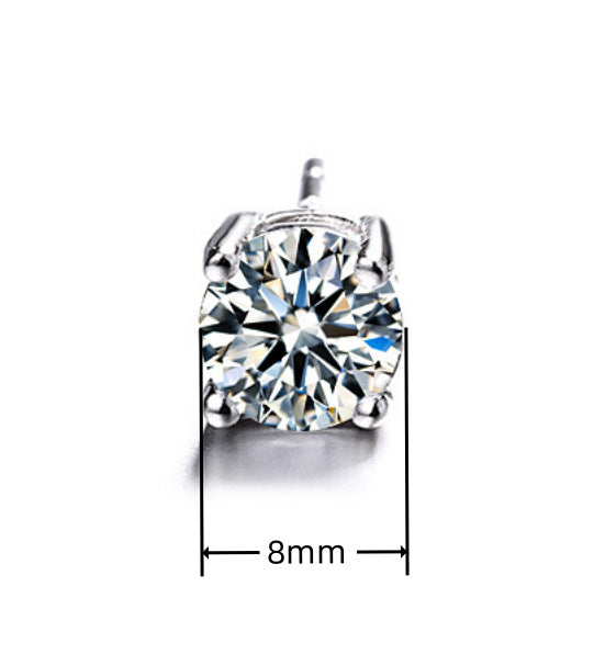 Women's & Men's Single Diamond Kind Of White Fungus Bone Nail Stud Earrings