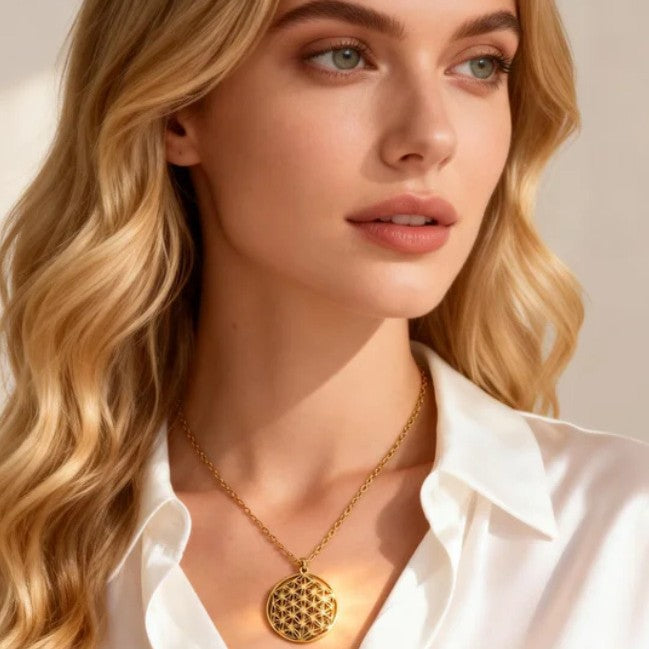 Hollow Flower Round Niche High Sense Necklace