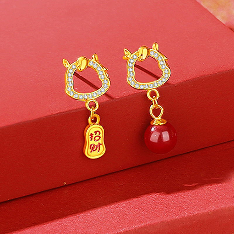 Sterling Sier National Fashion Chinese Zodiac Earrings