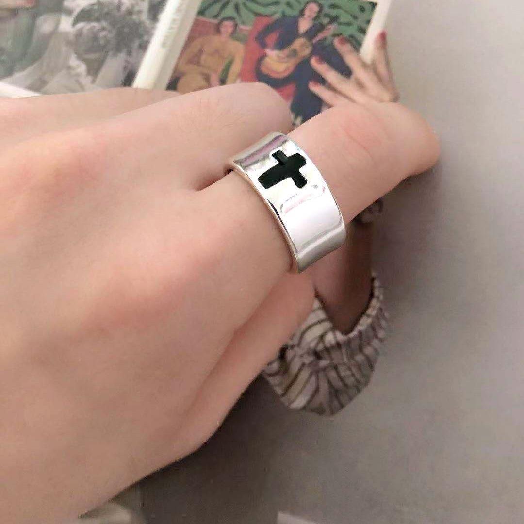 Gold Cross Simple Graceful Index Finger Rings