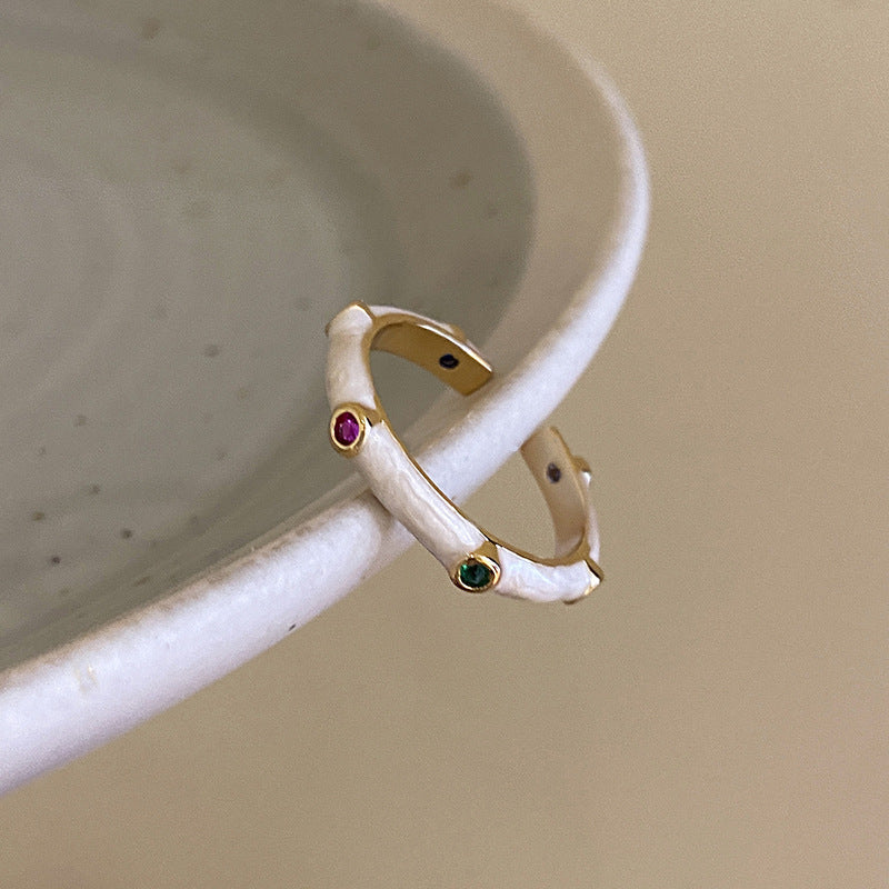 Glaze Enamel Butterfly Female Purple Special Interest Light Rings