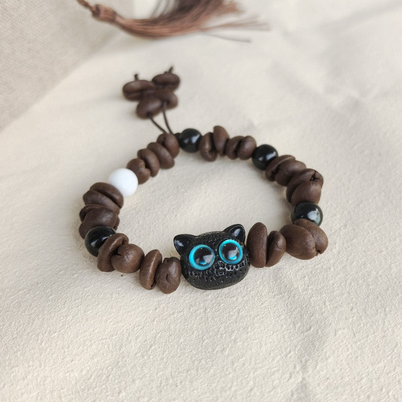 Natural Handmade Real Coffee Bean Stone Passion Bracelets