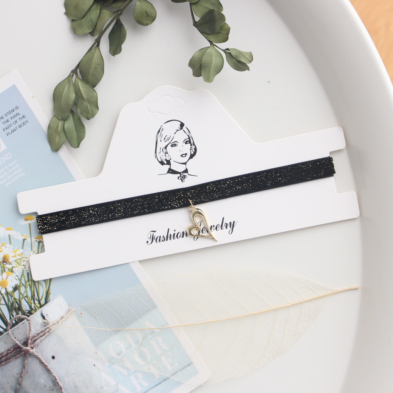 Black Ribbon Neck Band Pure Lace Clavicle Collar