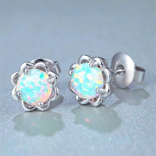 Opal Luxury Flower Creative Imitation Woman Stud Earrings