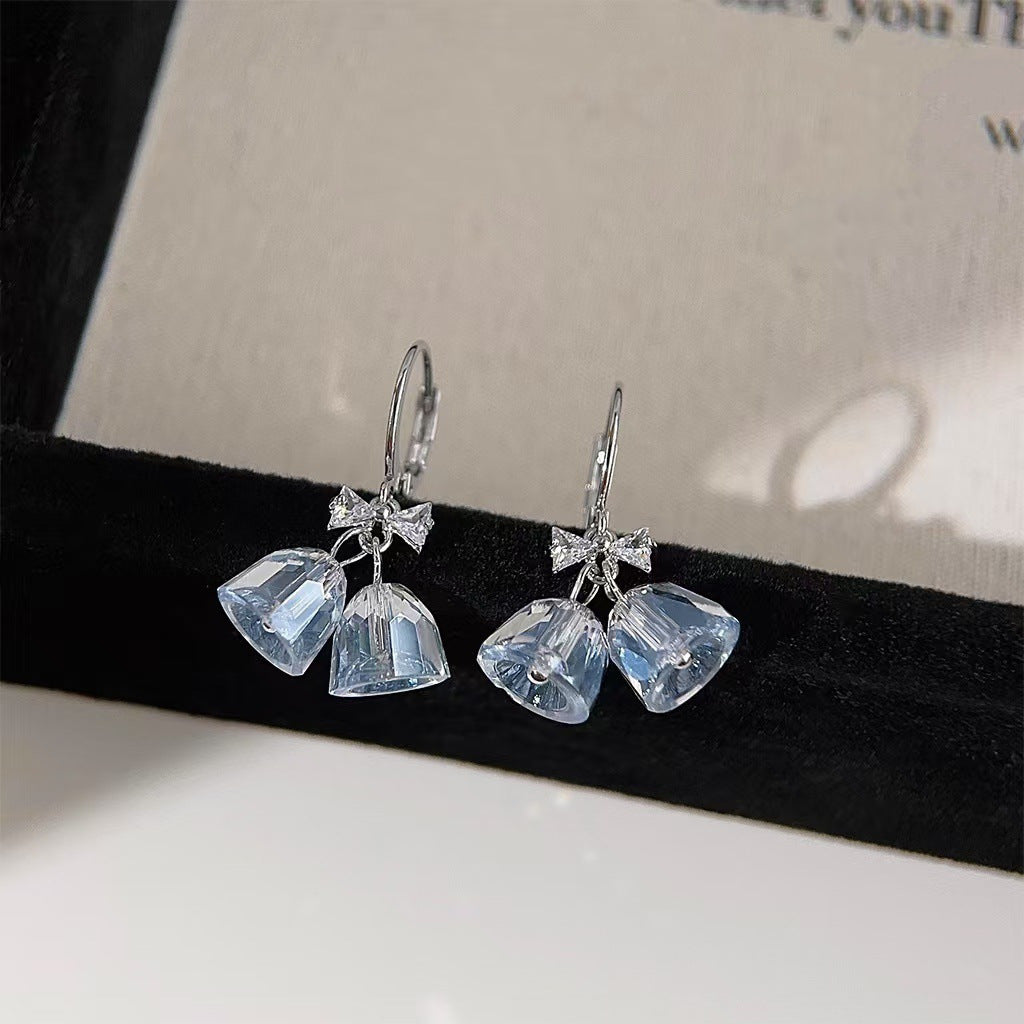 Women's Cool Blue Glass Wind Chime High-grade Beautiful Niche Rings