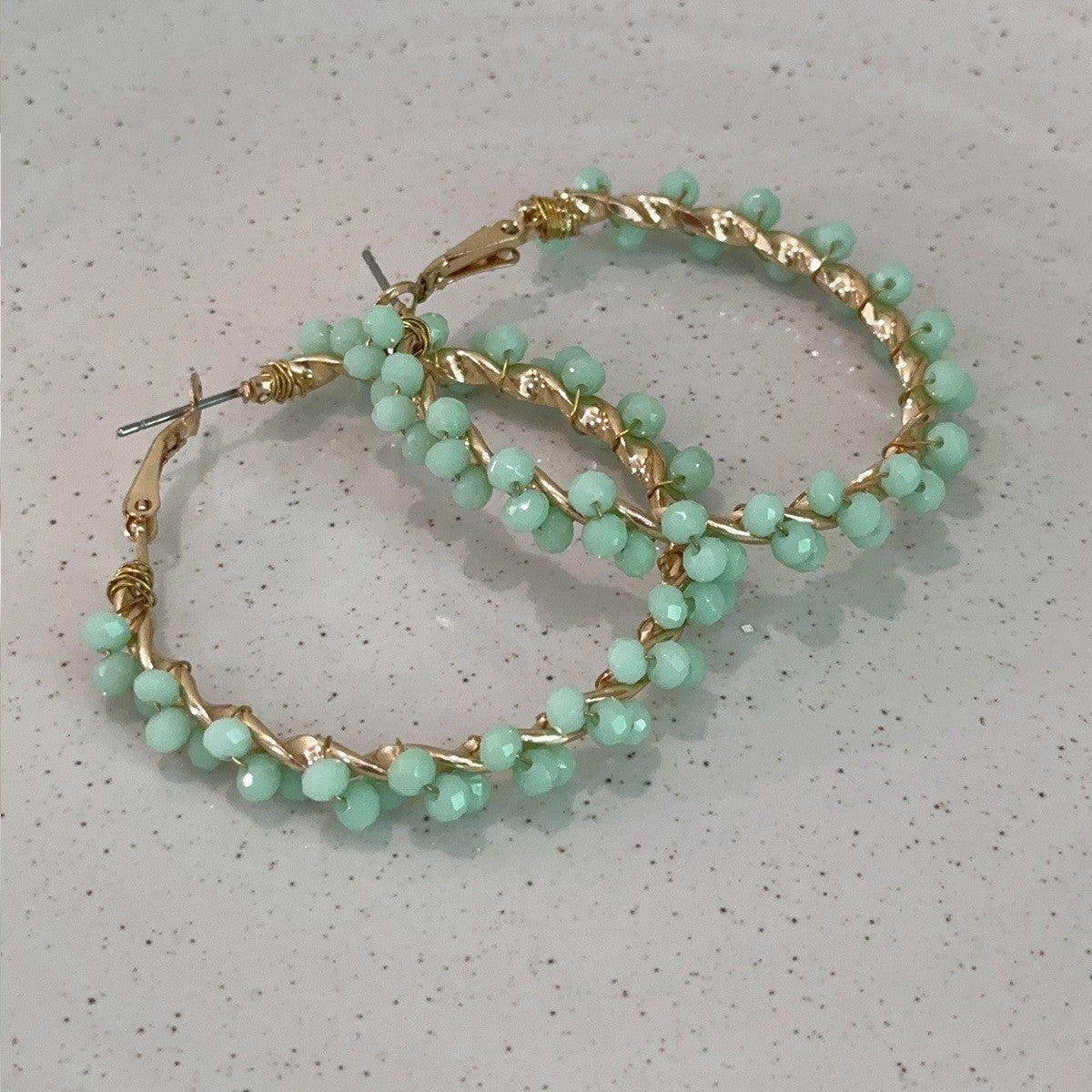 Drop-shaped Handmade Woven Crystal Beaded Bohemian Earrings