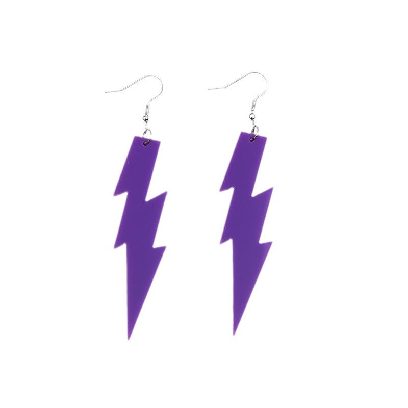 Fluorescent Lightning Acrylic Ear Design Sense Earrings