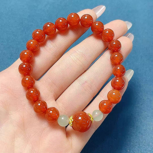 Women's & Men's Red Agate Single Circle Simple Fashion Exquisite Bracelet