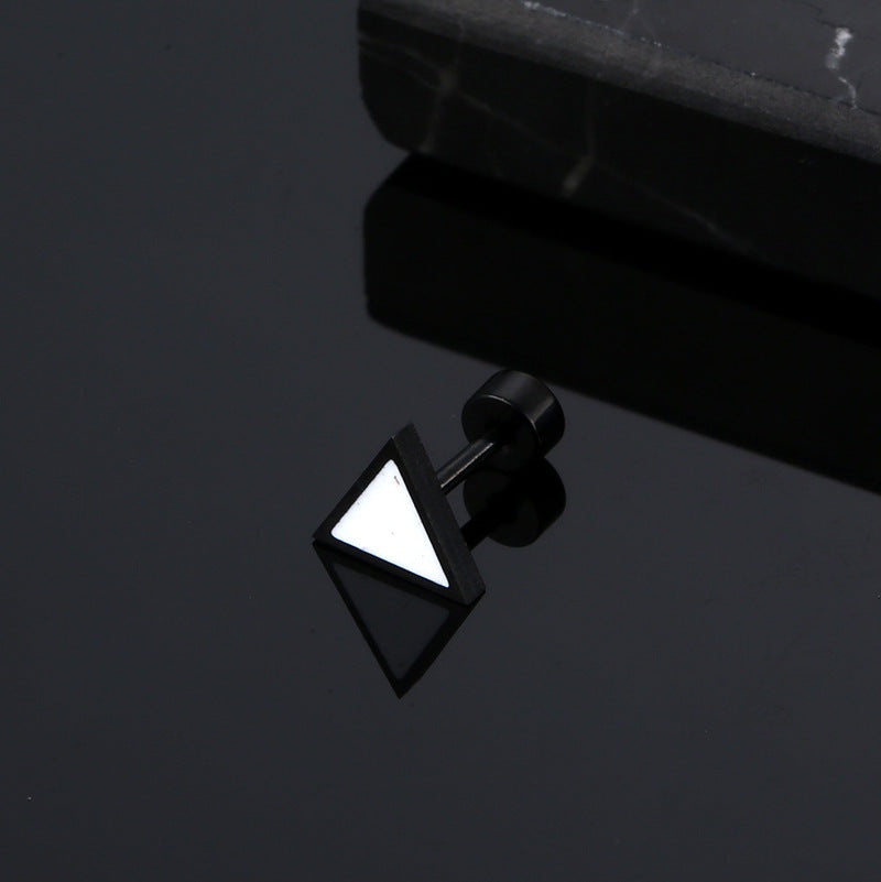 Style Popular Titanium Steel Triangle Stainless Earrings