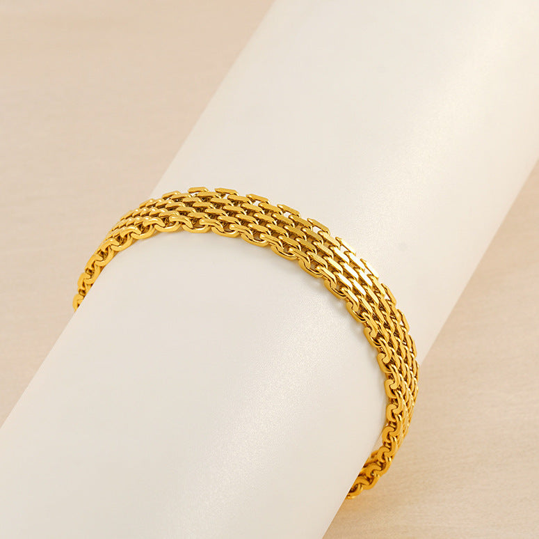 Chain Metal Rough Titanium Steel Female Clavicle Woven Snake Bones Bracelet