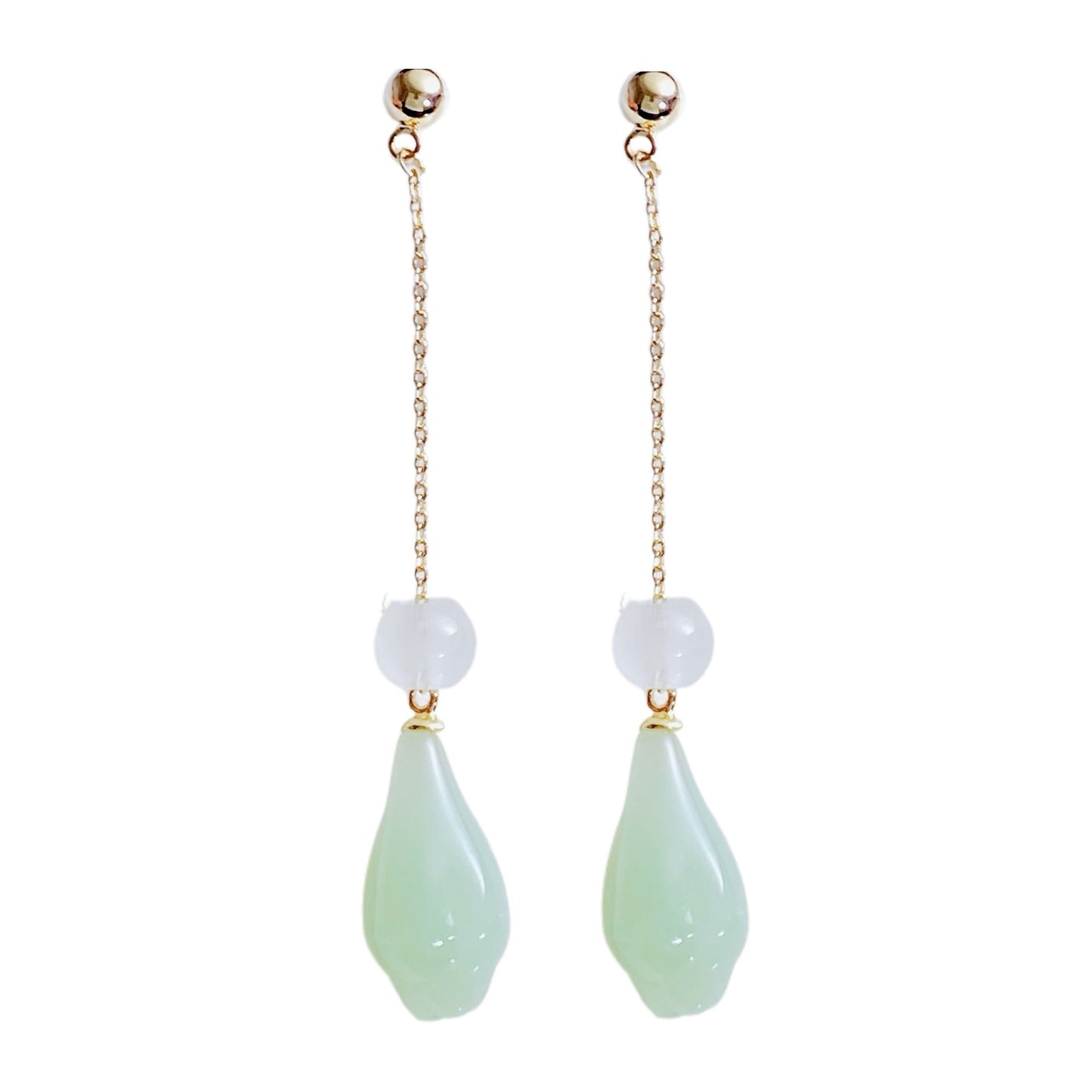 National Style Chinese Chalcedony Female Cheongsam Earrings