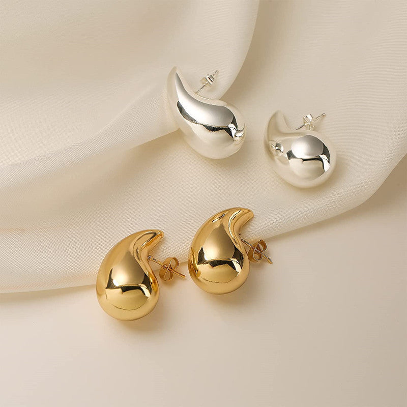 High-grade Titanium Steel Style Simple Stylish Water Drop Shape Female Stud Earrings