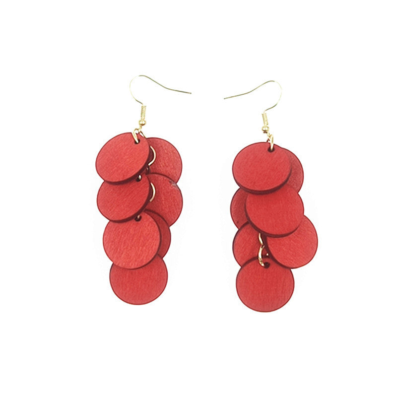 Grape Cluster Fashion Personality Wood Piece Ear Hook