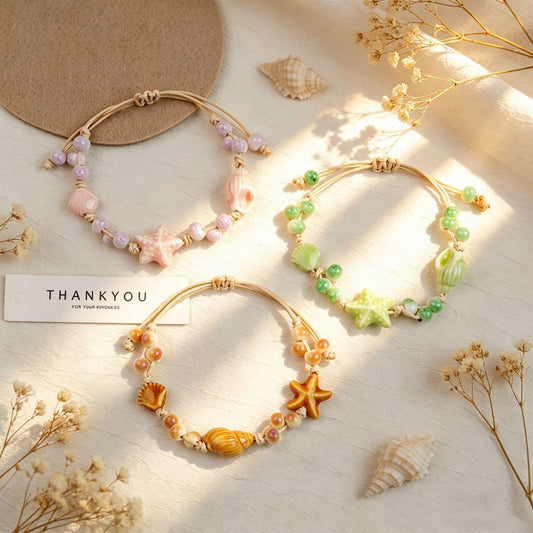 Ceramic Design High-grade Female Sweet Artistic Marine Shell Carrying Bracelets