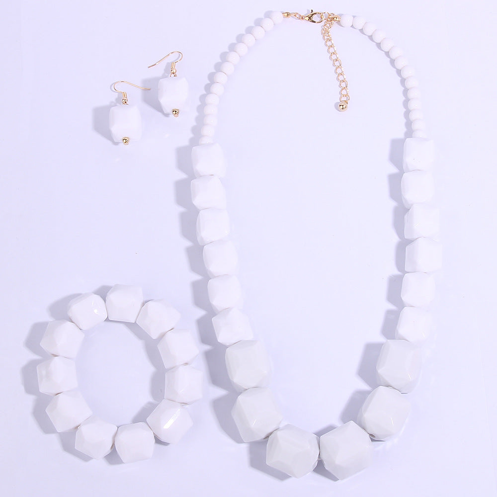 Fashion Geometry Pattern Acrylic Handmade Beaded Earrings