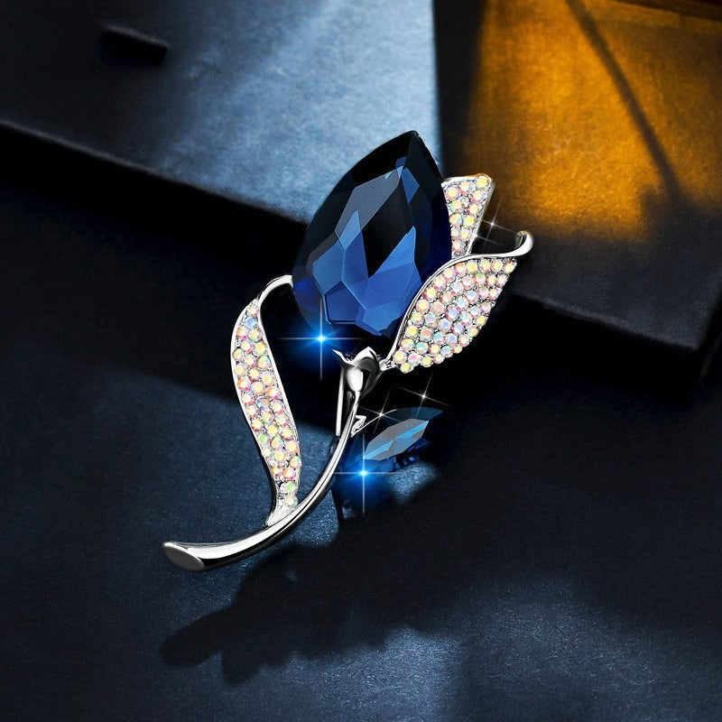 Women's Micro Zircon Brooch Exquisite Plant Pin Brooches