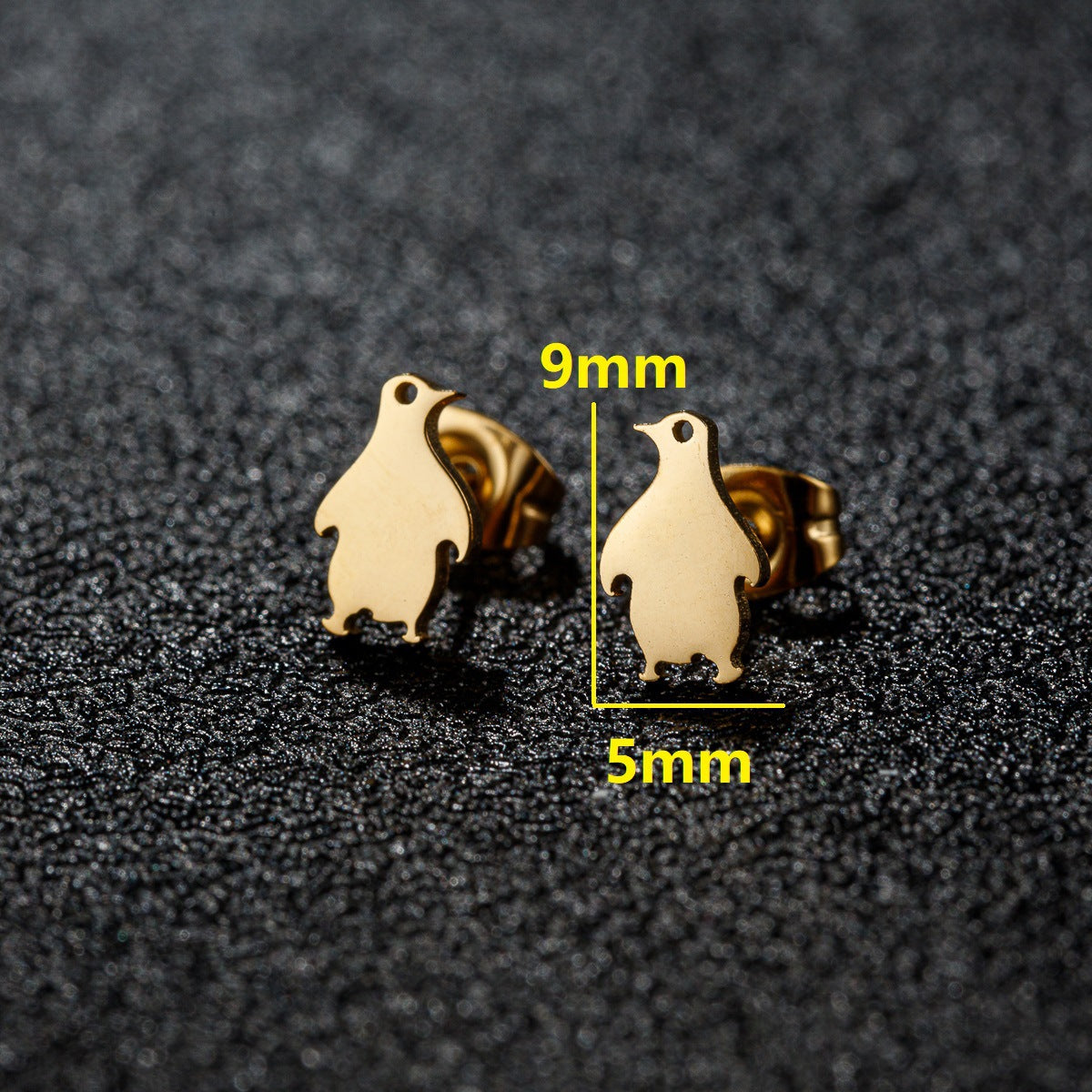 Stainless Steel Goldfish Bird Ear Design Ghost Skull Stud Earrings