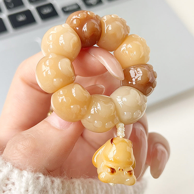 Carving Garlic Cloves Artsy Object Pliable Temperament Decompression Hand Toy Bracelet