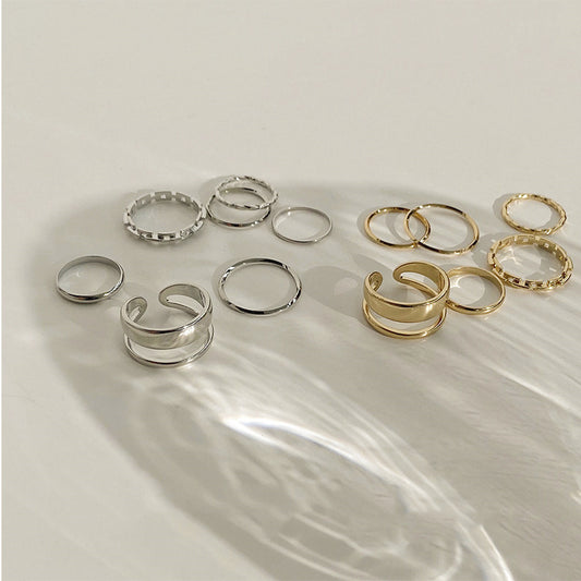 Personalized Female Trendy Cold Niche Knuckle Suit Minimalist Hip Rings