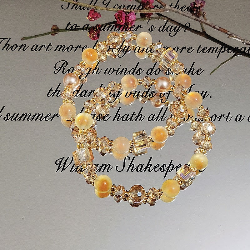 Sugar Heart Agate Light Luxury Zi Elegant Crystal Sweet Young Bracelet