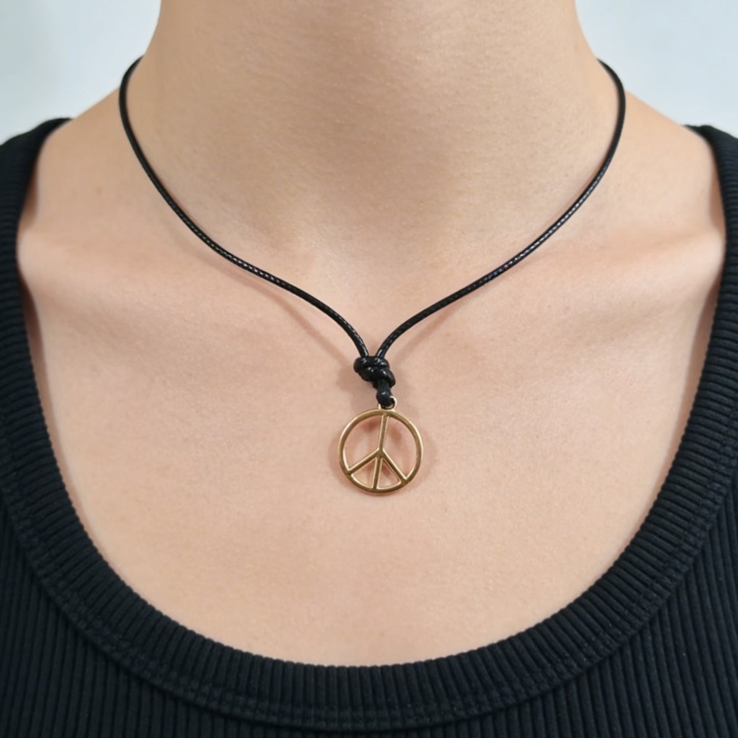 Simple Personality Round Peace Sign Fashion Jewelry Set
